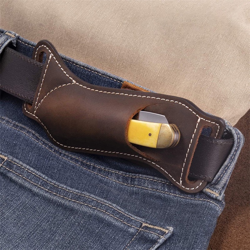 Edc Carry Knife - Étui/pochette de couteau EDC en cuir