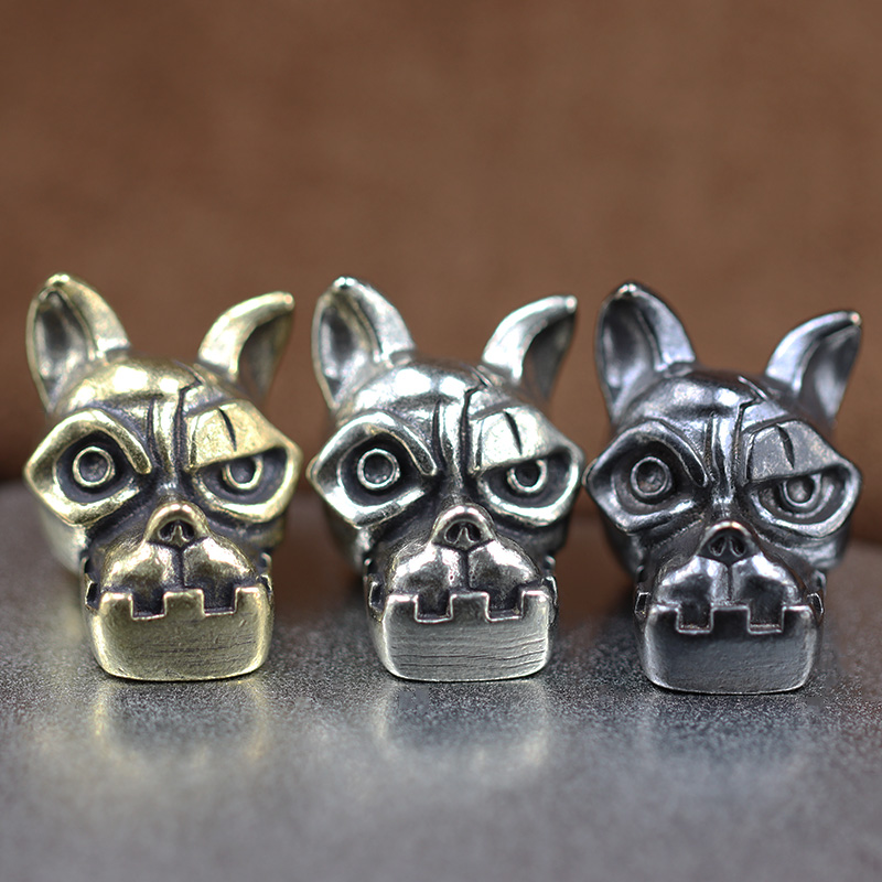 Edc Everyday Carry Knives - Pendentif en laiton tête de bouledogue