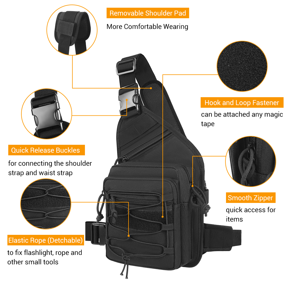 Sac étui pour pistolet d'extér - Edc Concealed Carry Sling Bag avis et prix